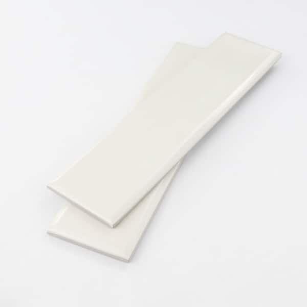 Chateau 3 in. x 6 in. Cream Gloss Ceramic Subway Tile Sample