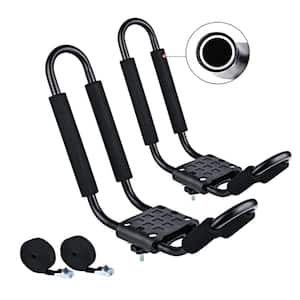 Roof Rack, Universal Kayak Carrier for Kayaks, Canoe, Surfboards, Ski Board and SUP Paddle Boards Rooftop Mount in Black