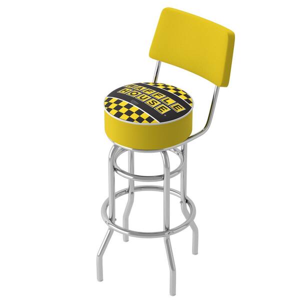 Garage bar store stool with back