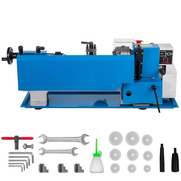 SKYSHALO Metal Lathe 7 in. x 12 in. Precision Bench Top Mini Metal Lathe 550 W, Metal Lathe Variable Speed 50-2500 RPM Nylon Gear