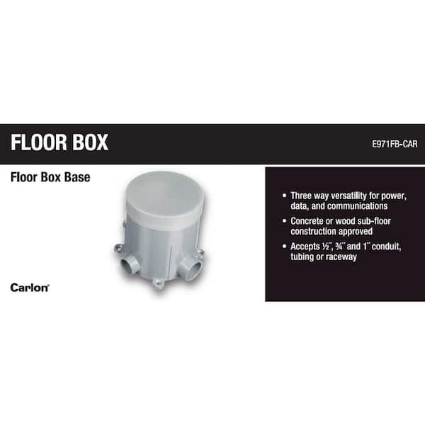 Details about   Carlon E971FB Electric Round Non-Metallic Floor Box Base PVC Recessed concrete 