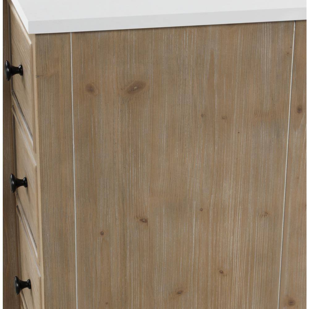 Kelly 48" Weathered Fir Bathroom Vanity with White Stone Countertop