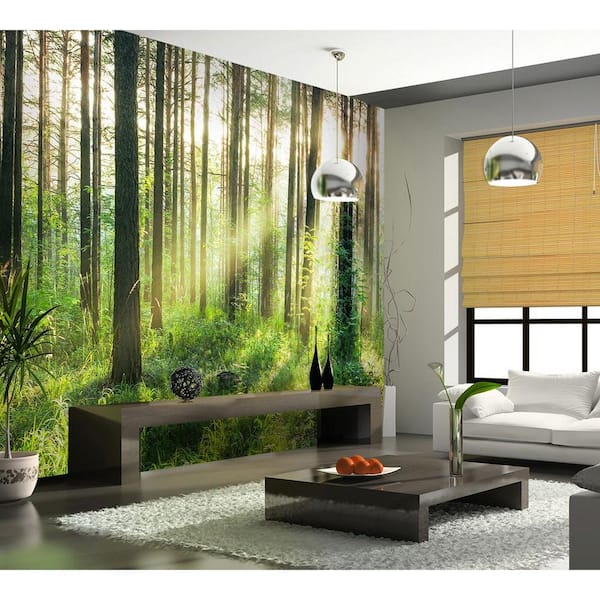 Ideal Decor 144 in. W x 100 in. H Sunset in the Woods Wall Mural