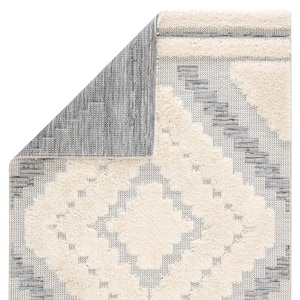 Sani Indoor/ Outdoor Geometric Gray/ Cream Area Rug (8'9"X12'5")