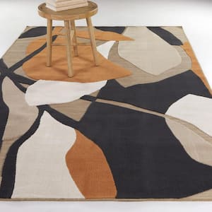 Edson Orange 7 ft. 10 in. x 10 ft. Abstract Indoor/Outdoor Area Rug