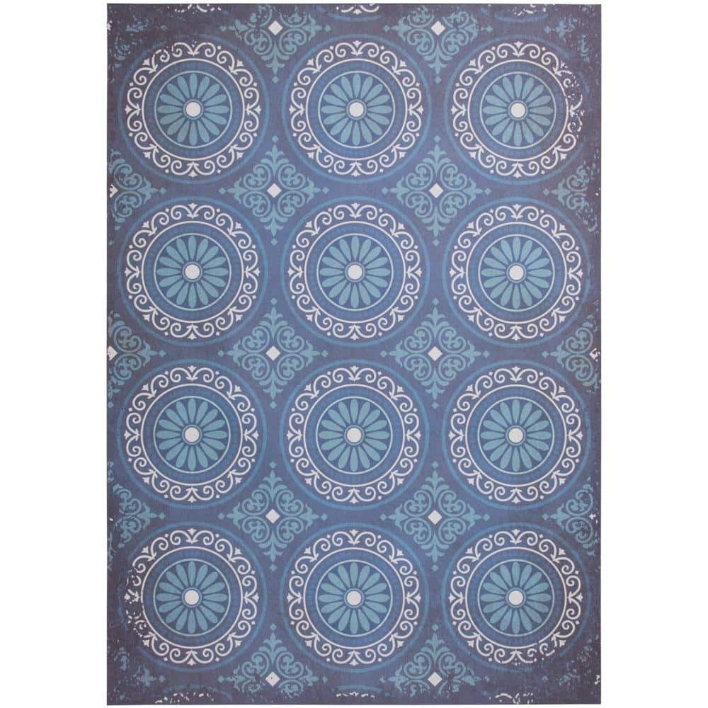 KANADEMONO ラグ　Chic Medallion Blue Rug KANADEMONO ラグ Chic Medallion Blue Rug Botanical Medallion