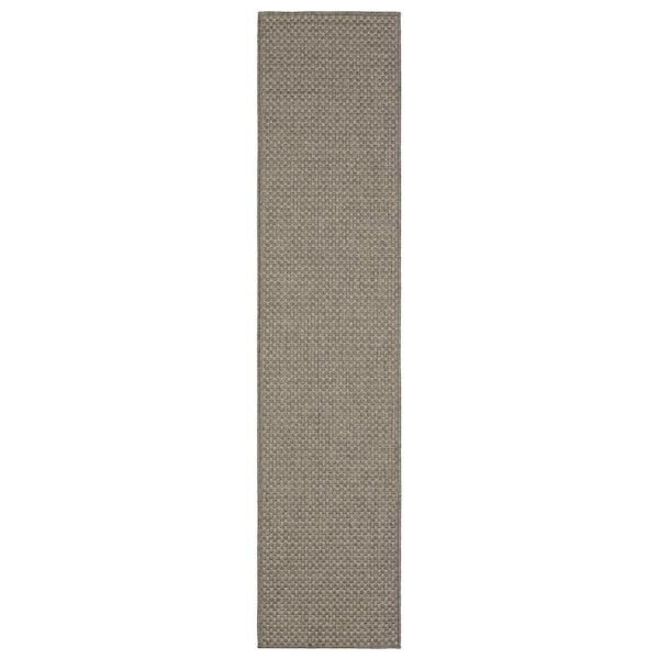 AVERLEY HOME Cliffs Gray 2 ft. x 8 ft. Solid Polypropylene Indoor/Outdoor Runner Area Rug