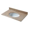 25 in. x 22 in. Granite Vanity Top in Beige with White Bowl and 4 in. Faucet Spread