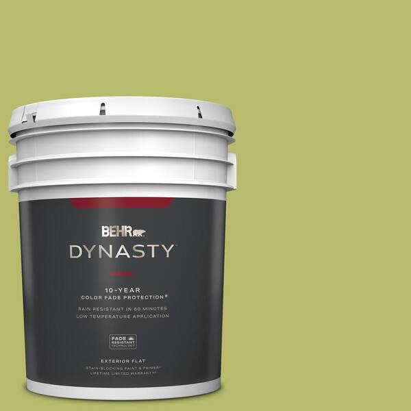 BEHR DYNASTY 5 gal. P3605 Citrus Peel Flat Exterior StainBlocking