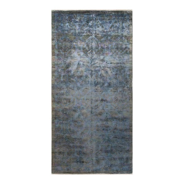 Solo Rugs Vibrance One-of-a-Kind Contemporary Green 5 ft. 3 in. x 10 ft. 7 in. Overdyed Area Rug