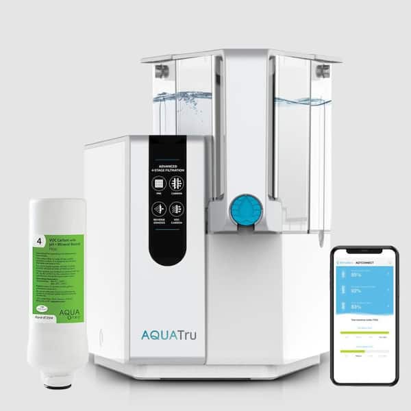 AquaTru Alkaline Smart Countertop Water Purifier for PFAS and Other Contaminants with App No Plumbing BPA Free