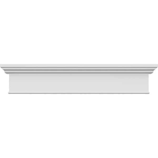 Ekena Millwork Traditional 1 in. x 140 in. x 7-1/4 in. Polyurethane Crosshead Moulding with Bottom Trim