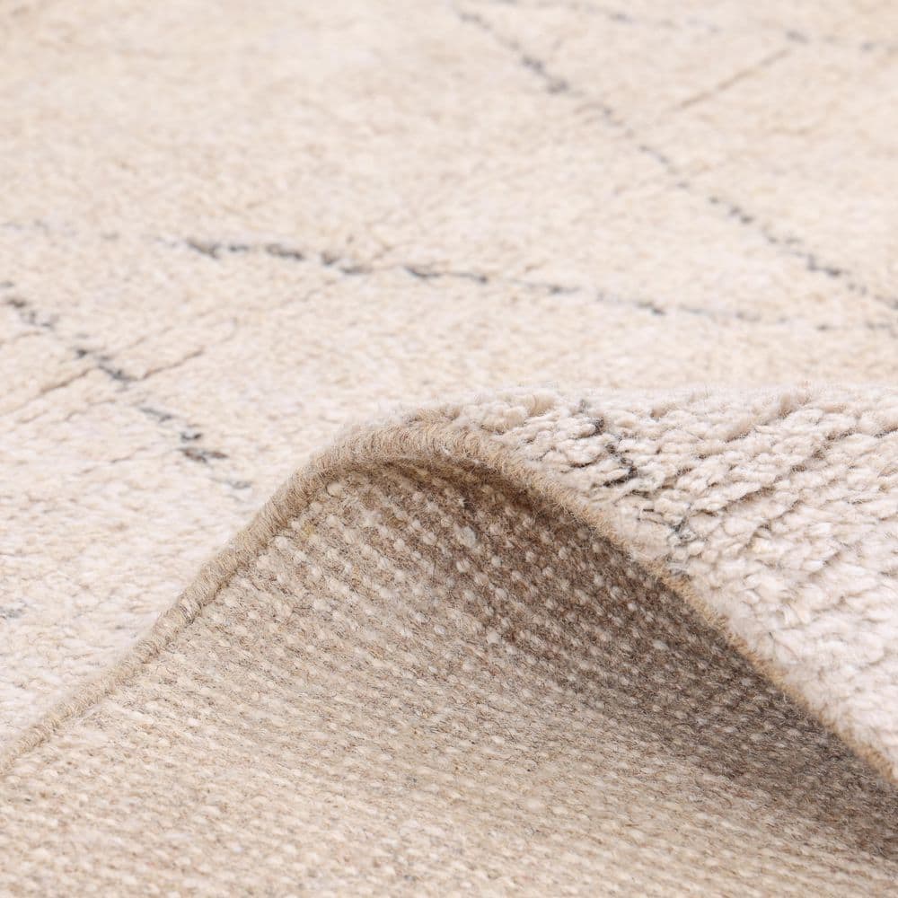 Ivory Wool-Viscose Blend Hand-Knotted Moroccan Shag Rug - 8' x 10'