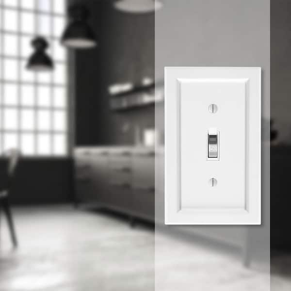 Woodmore 1 Gang Toggle Wood Wall Plate - White