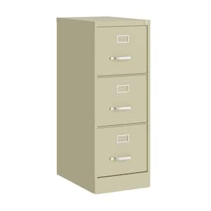 22 in. D 3-Drawer Putty Metal Letter Width 15 in. W Vertical File Cabinet, Commercial Grade