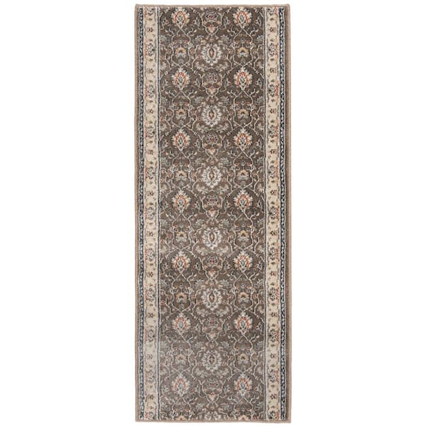 Natco Stratford Adian Latte/Alabaster 26 in. x Your Choice Length Stair Runner Rug