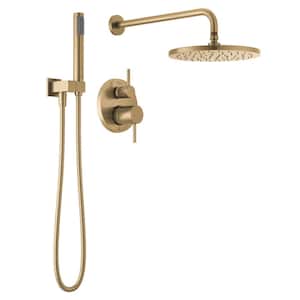 Modern Gold 1-Handle Shower Trim Kit with Hand Shower in Champagne Bronze (Valve Not Included)