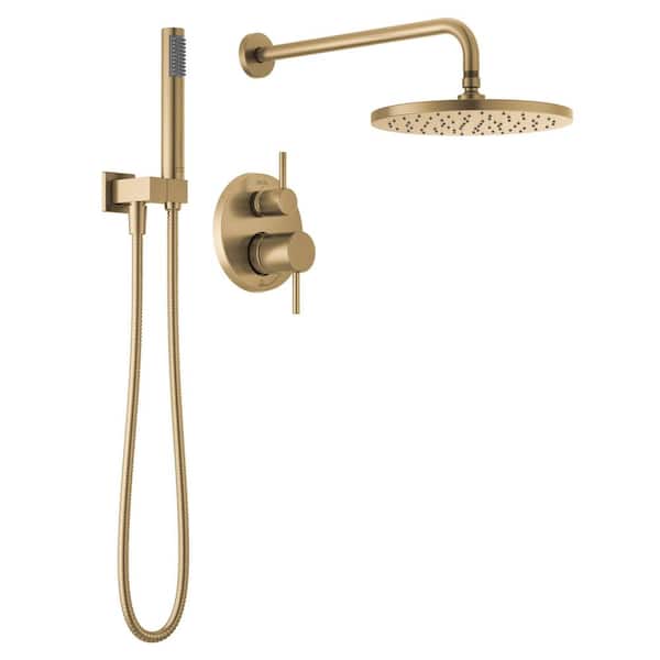 Modern Gold 1-Handle Shower Trim Kit with Hand Shower in Champagne Bronze (Valve Not Included)