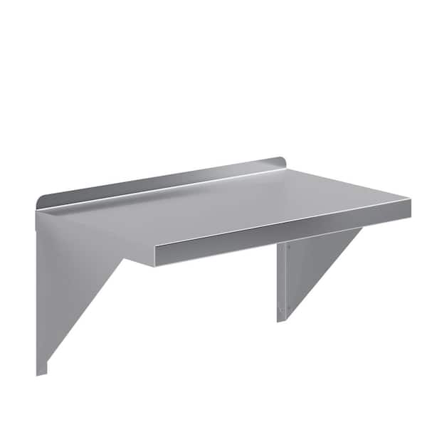 AMGOOD 14 in. W x 24 in. D Stainless Steel Wall Shelf Square Edge Kitchen, Restaurant, Garage, Laundry Decorative Wall Shelf