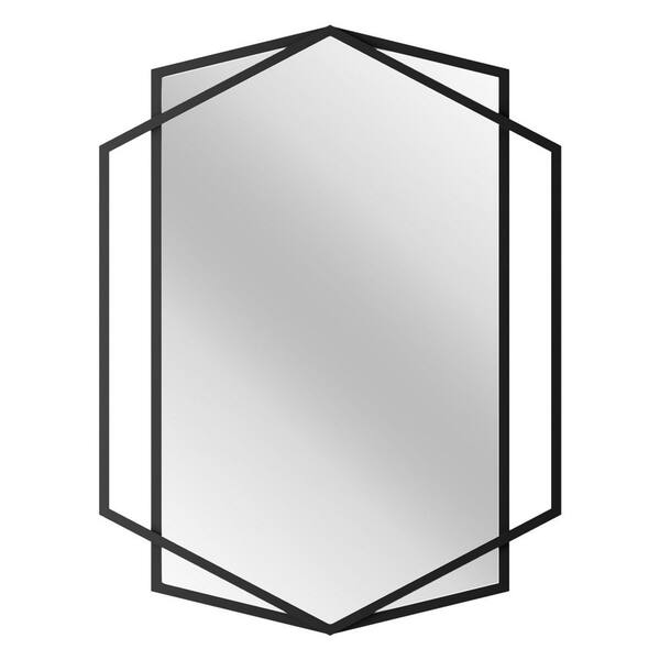 LuxHomez 30 in. W x 40 in. H Hexagonal Rectangular Black Metal