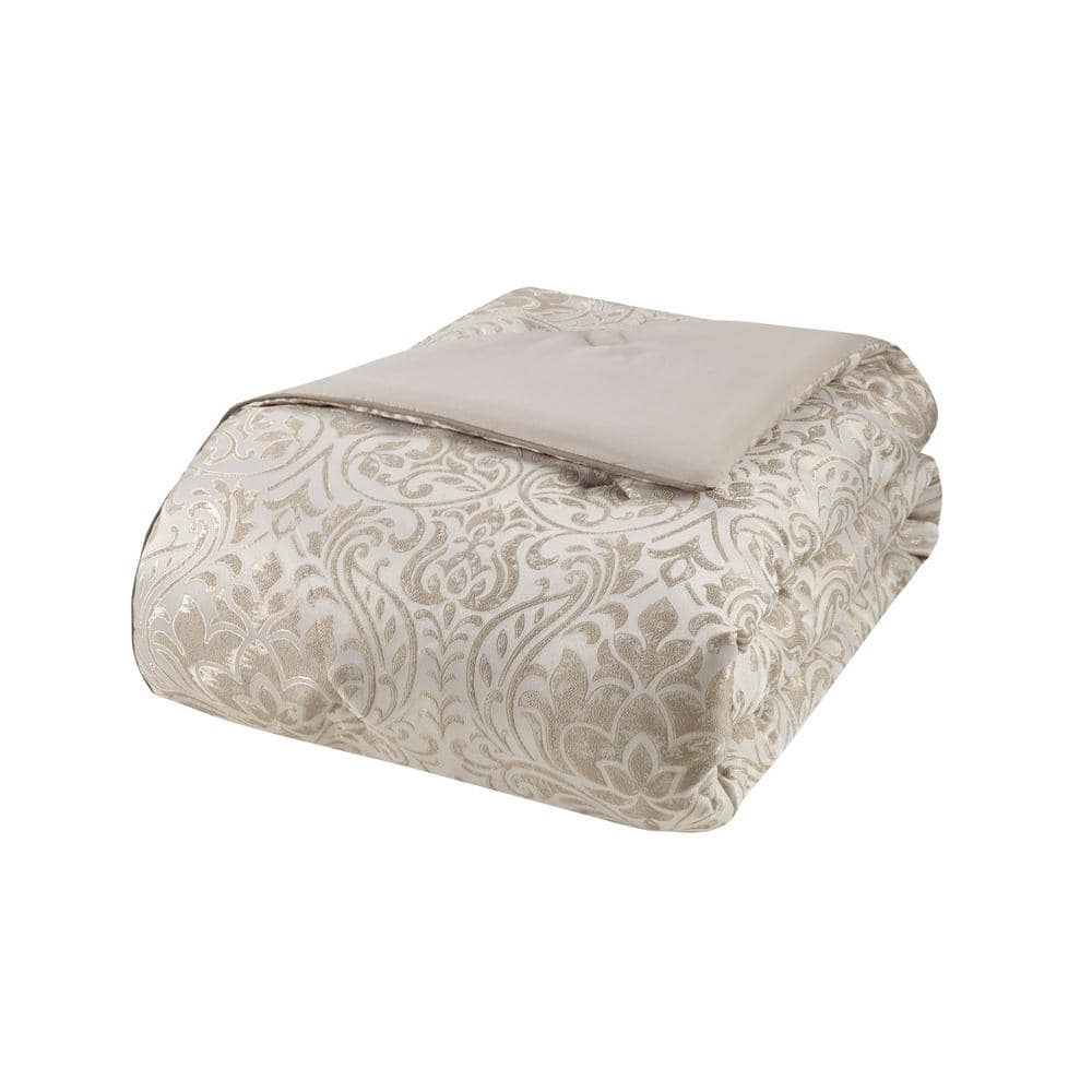 California King White Jacquard Microfiber Bed in a Bag Set