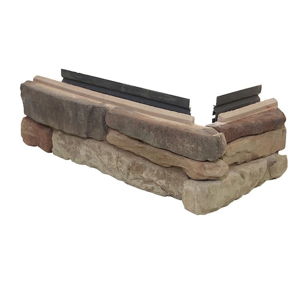 M-Rock P-Series 5 in. x 12 in. To 19 in. Elk Creek Ledge Stone Concrete Stone Veneer Corners (1.6 lin. Ft./bx)