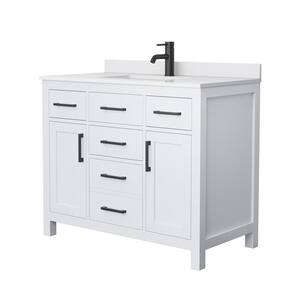 Beckett 42 in. W x 22 in. D x 35 in. H Single Sink Bath Vanity in White with White Cultured Marble Top