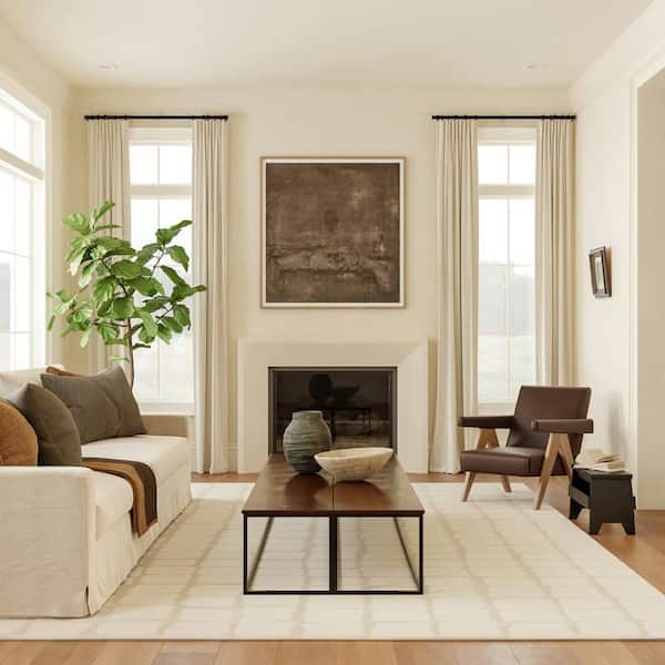 Spring Lake Plush Textured Washable Beige 6 ft. x 9 ft. Indoor Area Rug