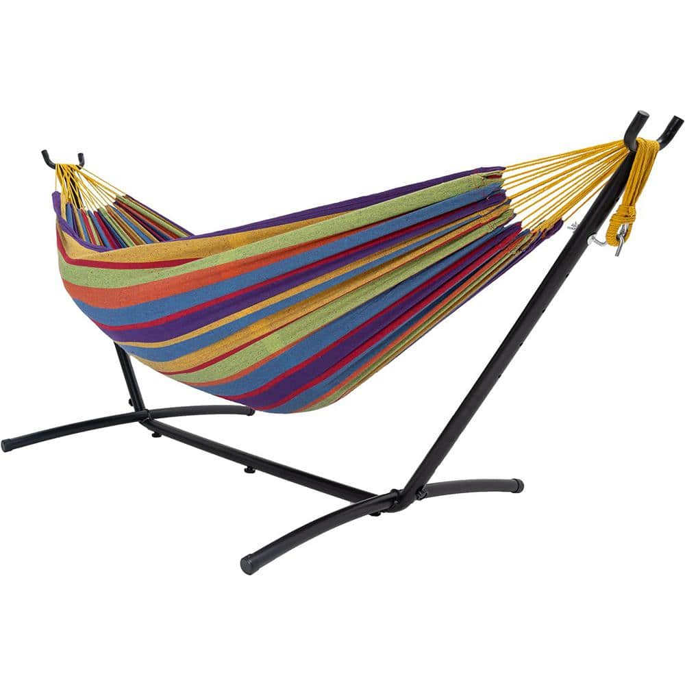 9 ft. 2-Person Hammock with Steel Stand Includes Portable Carrying Case, 45