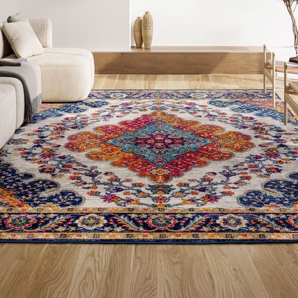 JONATHAN Y Bohemian Flair Boho Vintage Medallion Blue/Multi