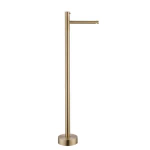 Single Hole Single Handle Freestanding Bathroom Faucet in Brushed Gold