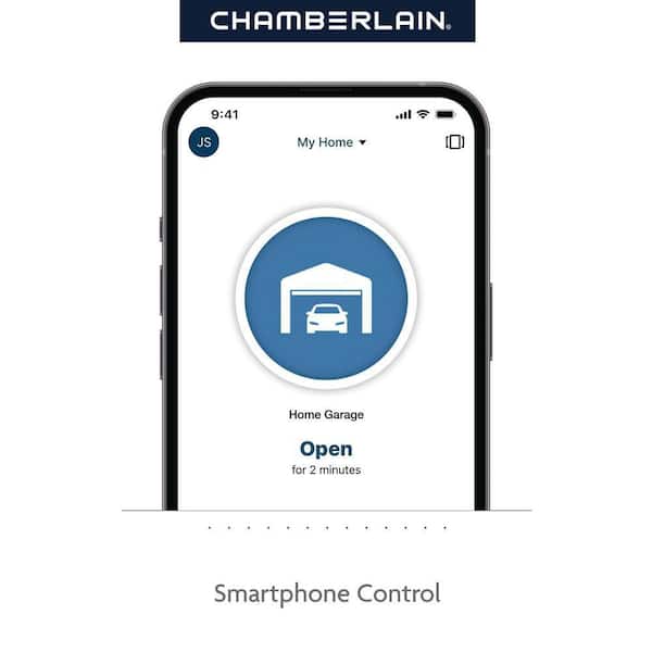 Chamberlain - 1-1/4 HP LED Smart Quiet Belt Garage Door Opener with Battery Backup
