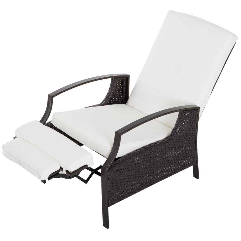 Plastic Rattan Outdoor Recliner Chair, Outsunny Outdoor Rattan Recliner Chair With Cushion