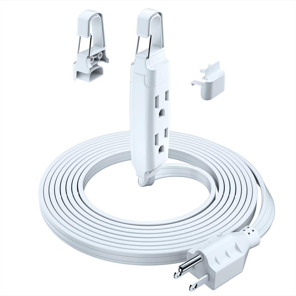 12 ft. 16/3 Light Duty Indoor Extension Cord with Hook 3-Outlet, 13 Amps, White price history on PriceWatchPro