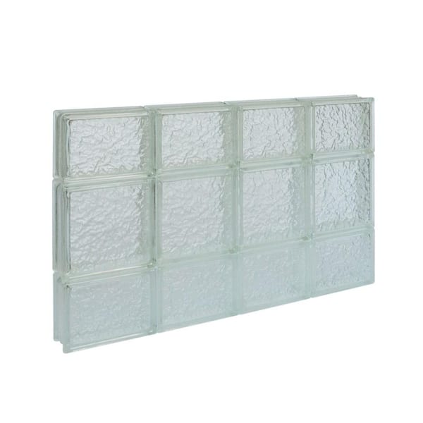 Pittsburgh Corning 31 in. x 19.5 in. x 3 in. IceScapes Pattern Solid Glass Block Window