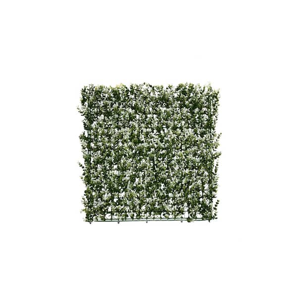 GREENLINE ARTIFICIAL GRASS 20 in. x 20 in. White Buxus Artificial Hedge Greenery Panels (6-Piece)