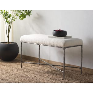 Mandy Ivory/Black Entryway Bench 36 in.