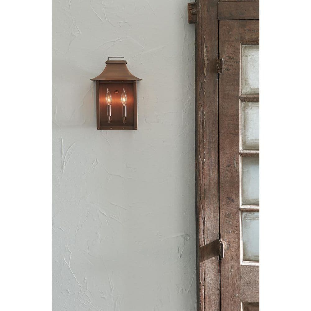 Manchester 13.5'' Copper Patina Dimmable Pocket Wall Lantern