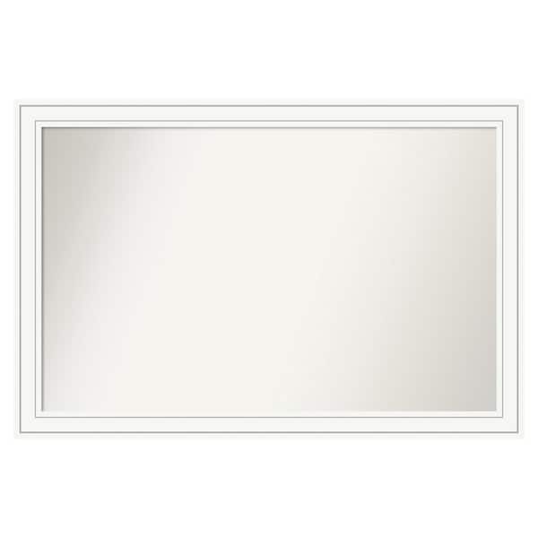 Amanti Art Craftsman White 51 in. x 34 in. Custom Non-Beveled Satin Wood Framed Bathroom Vanity Wall Mirror