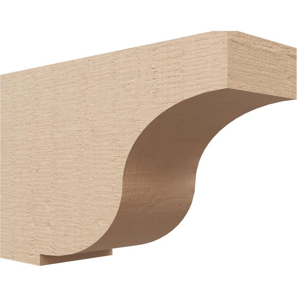 Ekena Millwork 4 in. x 8 in. x 12 in. Series 3 Classic Van Buren Rough Cedar Woodgrain Timberthane Polyurethane Corbel, Primed Tan