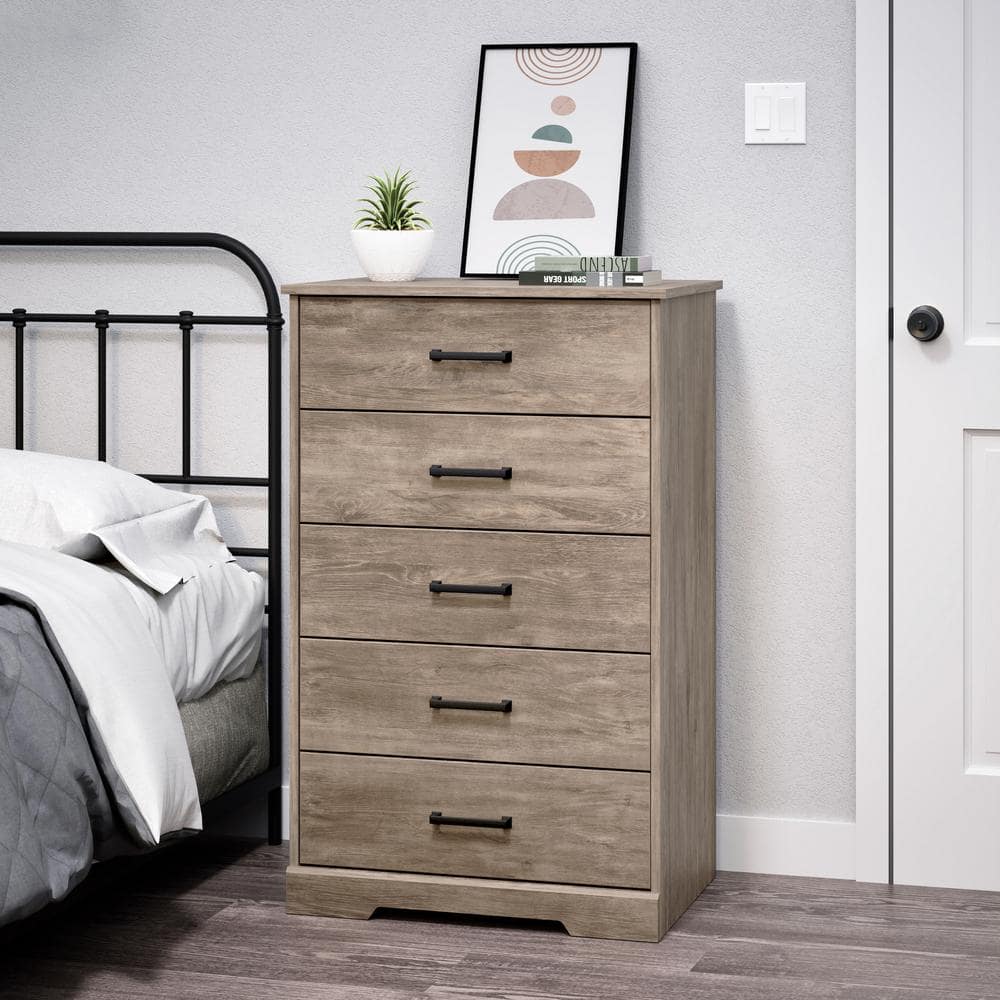 Rustic Brown Farmhouse 5-Drawer Vertical Dresser