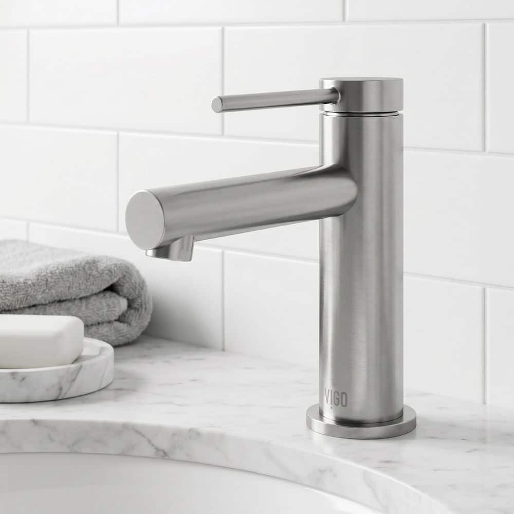 VIGO Jewel 6 in. Single-Hole Single Handle Bathroom Faucet in