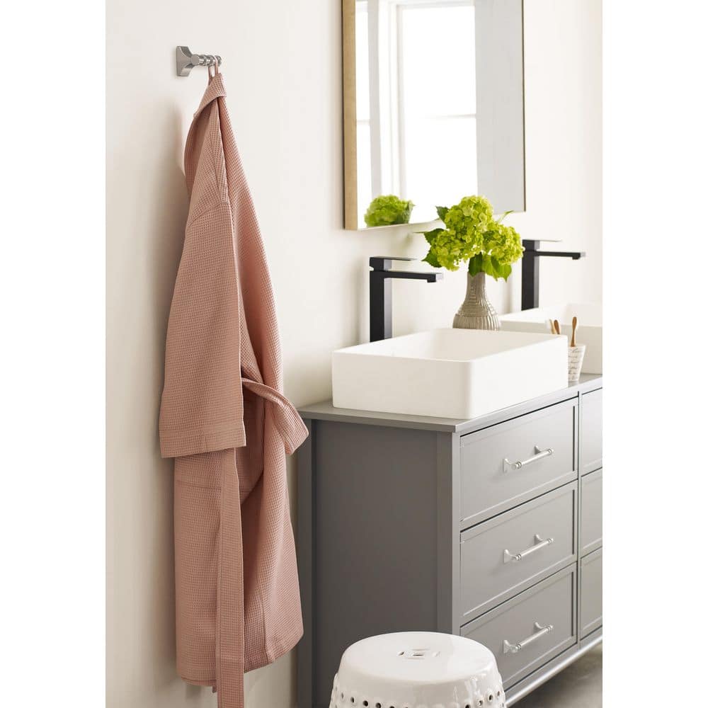 Brushed Nickel Double Prong Wall Mounted Robe Hook