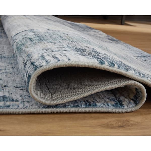 Arlenmont 8 ft. x  10 ft. Blue/White Abstract Area Rug
