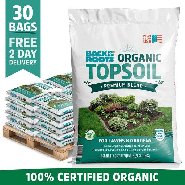 Back to the Roots Organic Top Soil, Bulk Value Soil Half Pallet (30 1 cu. ft. Bags)