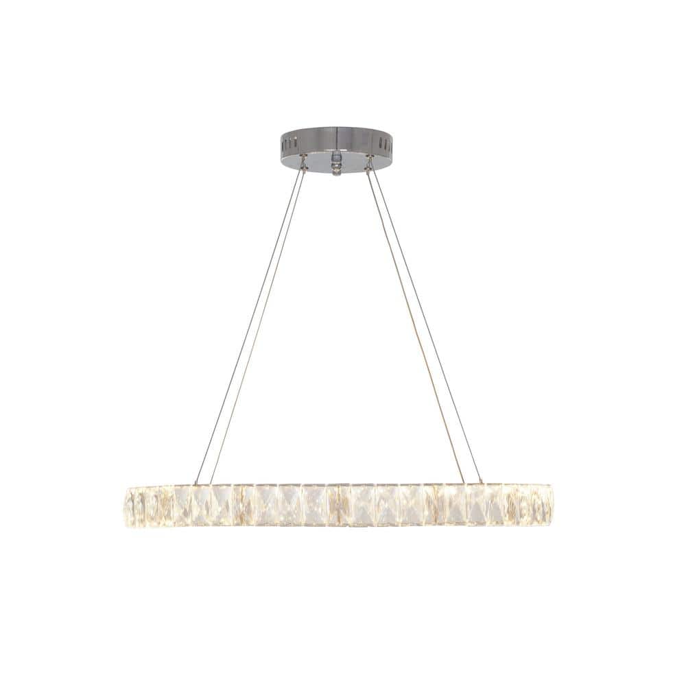 Image 81 - Home Decorators Collection 20748-001 24 in. Chrome Integrated LED Pendant with Clear Crystals, 15 AMP, 4500 RPM