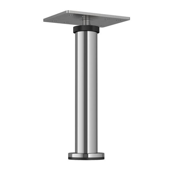 Richelieu Hardware 5 15/16 in. (150 mm) Chrome Stainless Steel 201 Round Furniture Leg with Leveling Glide