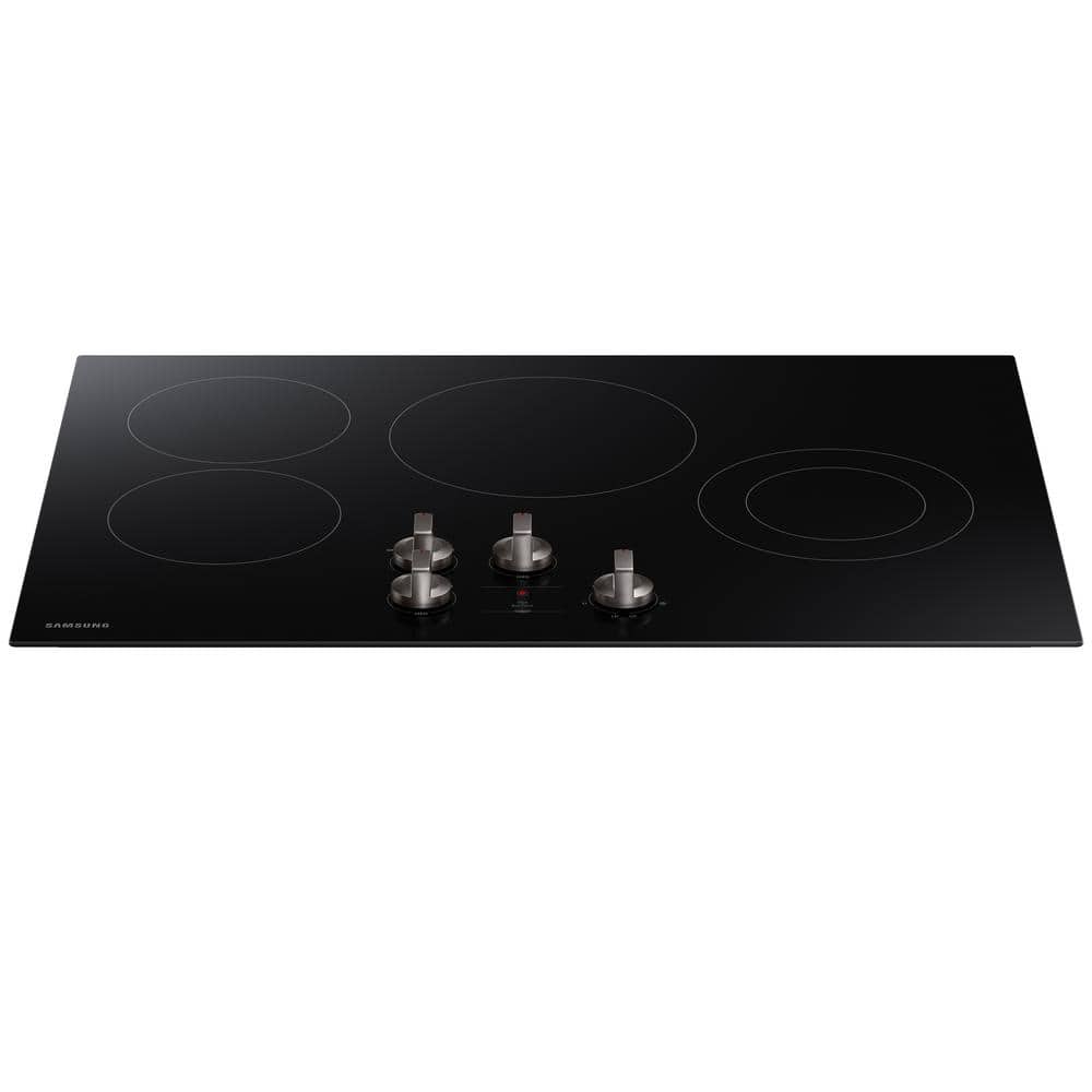 30" Black Ceramic Electric Cooktop with 4 Burners