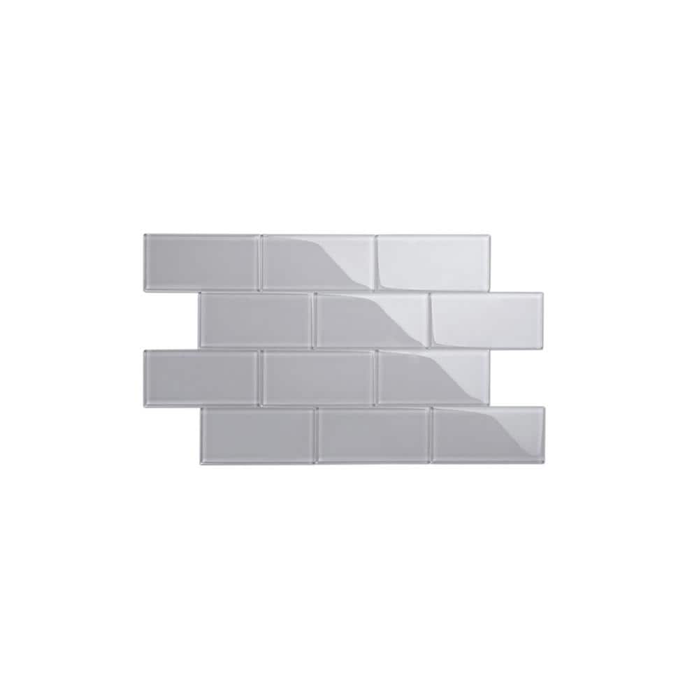 Lavender Gray 3" x 6" Glass Subway Wall Tile