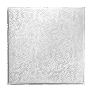 Chicago 2 ft. x 2 ft. Nail Up Metal Ceiling Tile in Gloss White (Case of 5)